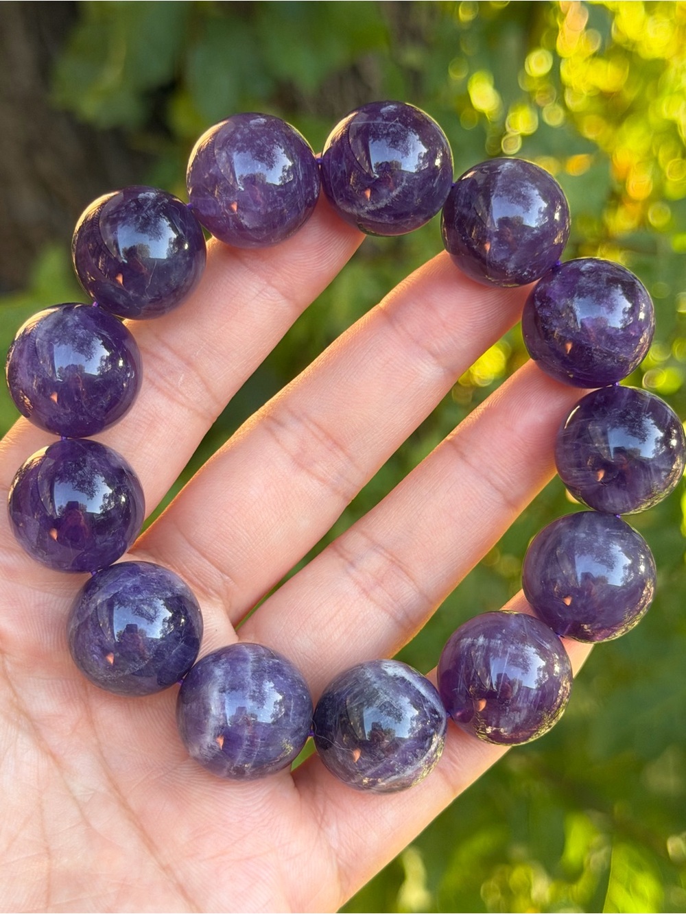 18mm Chunky Dream Amethyst Stretch Bracelet 1979